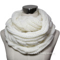 White Acrylic Knitted Fashion Infinity Scarf